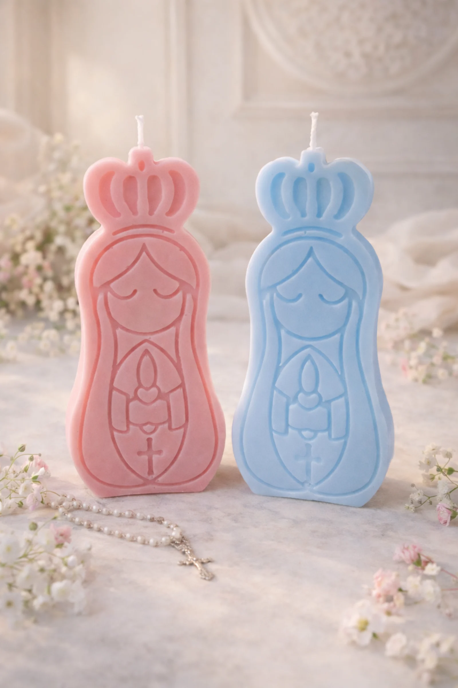 Velas decorativas de Virgen